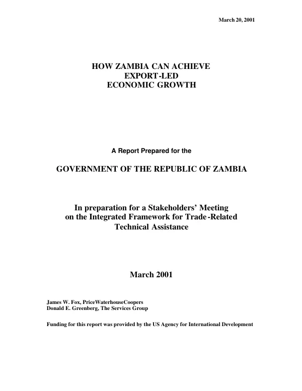 How Zambia can achieve export-led economic growth