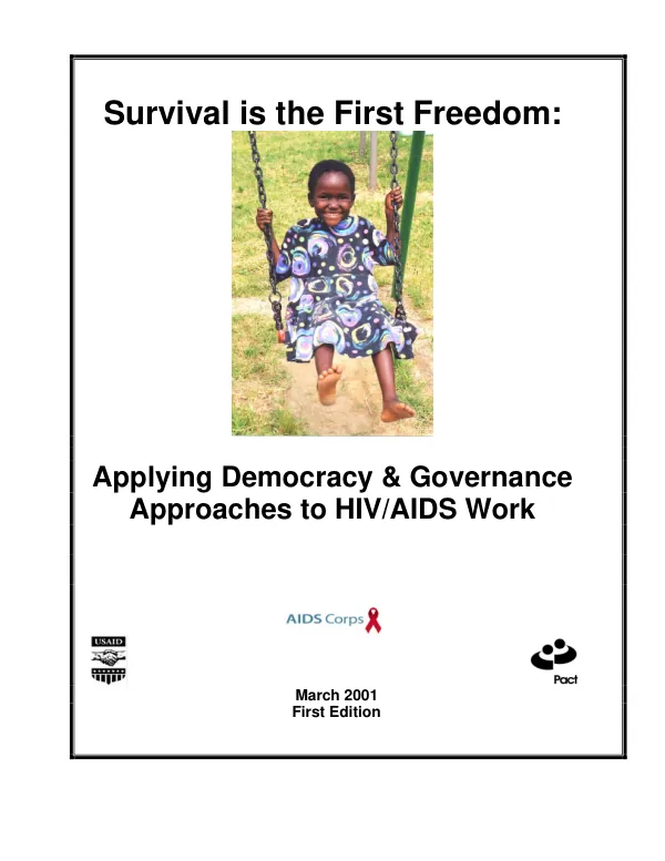 Survival is the first freedom : applying democracy & governance approaches to HIV/AIDS work