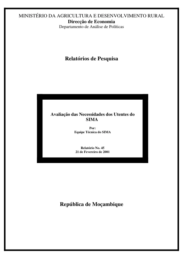 Avaliacao das necessidades dos utentes do SIMA