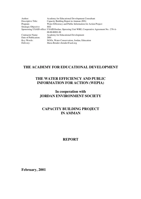 Capacity building project in Amman[, Jordan]
