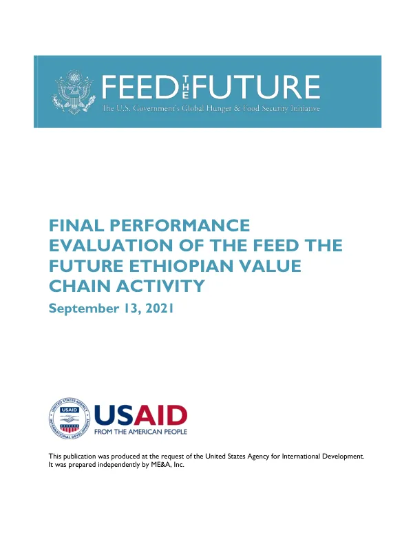 Final performance evaluation of the Feed the Future Ethiopian value chain activity