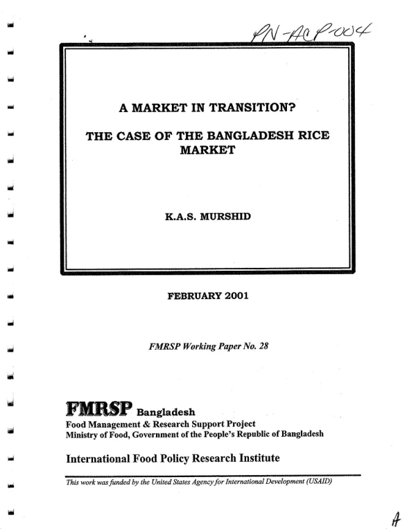 Market in transition? : the case of the Bangladesh rice market