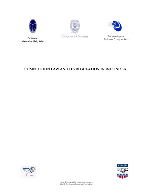 Competition law and its regulation in Indonesia