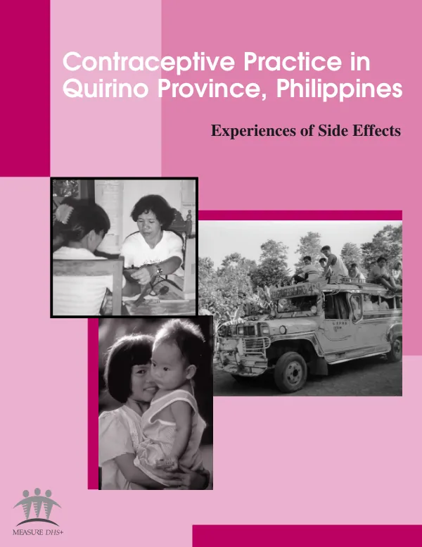 Contraceptive practice in Quirino Province, Philippines : experiences of side effects