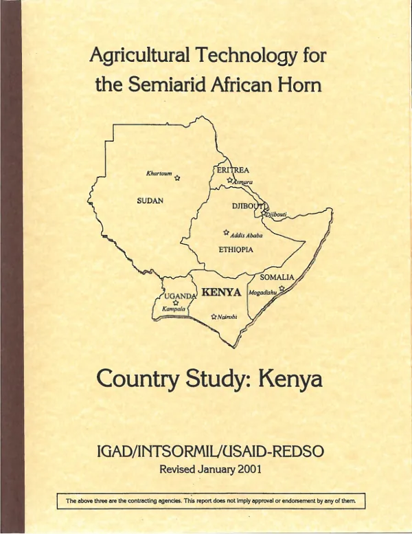 Agricultural technology for the semiarid African Horn. Country study : Kenya
