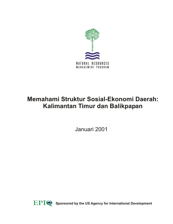 Memahami struktur sosial-ekonomi daerah : Kalimantan Timur dan Balikpapan[, Indonesia]