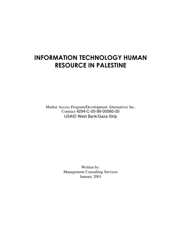 Information technology human resource in Palestine