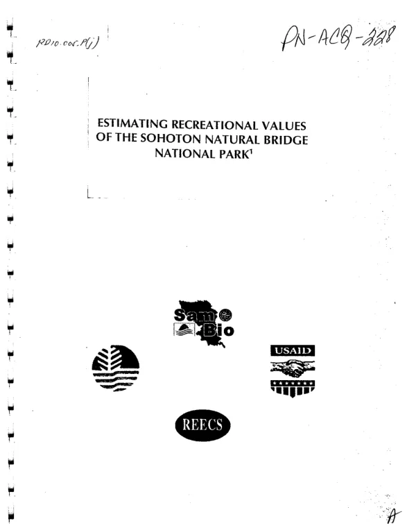 Estimating recreational values of the Sohoton Natural Bridge National Park