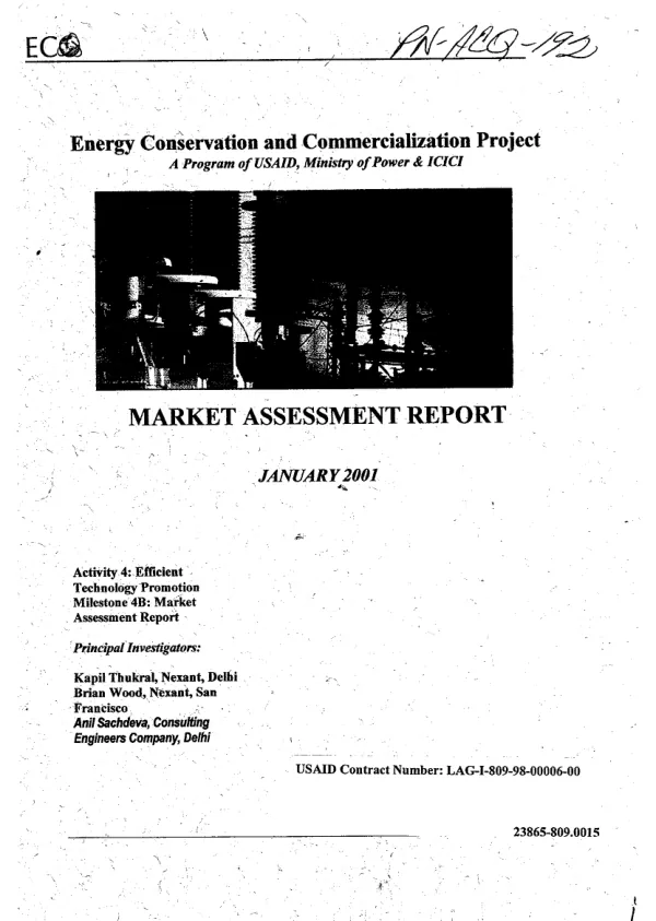 Market assessment report