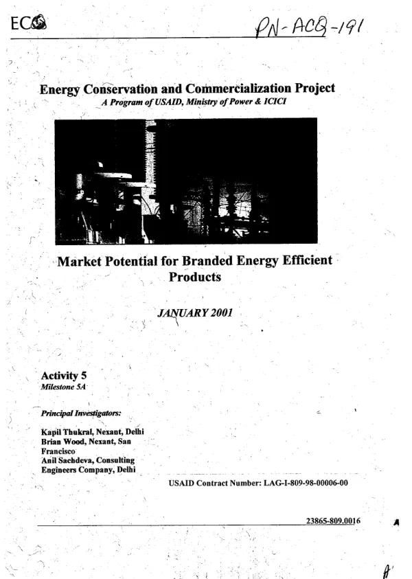 Market potential for branded energy efficient products