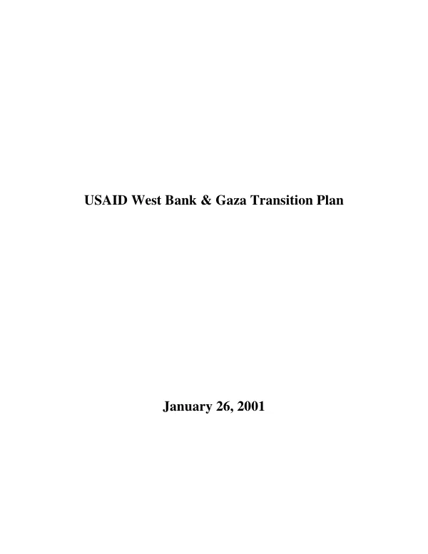 USAID West Bank & Gaza transition plan