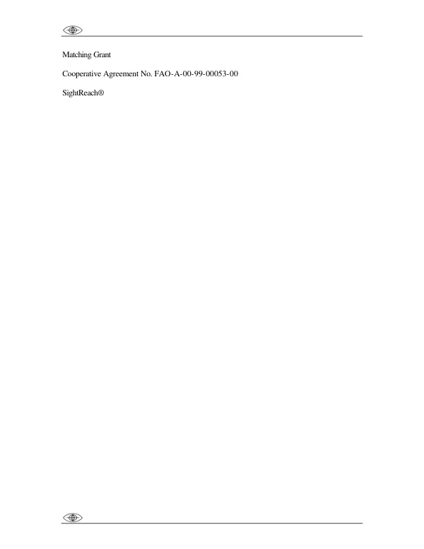 International Eye Foundation : first annual report -- SightReach Management : sustainability planning and capacity building for sustainable eye care services -- September, 1999-December, 2000