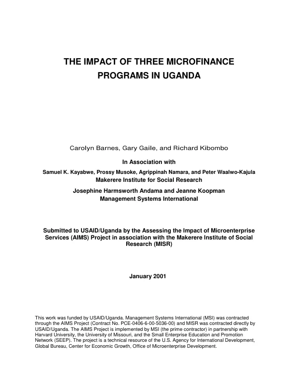 The impact of three microfinance programs in Uganda