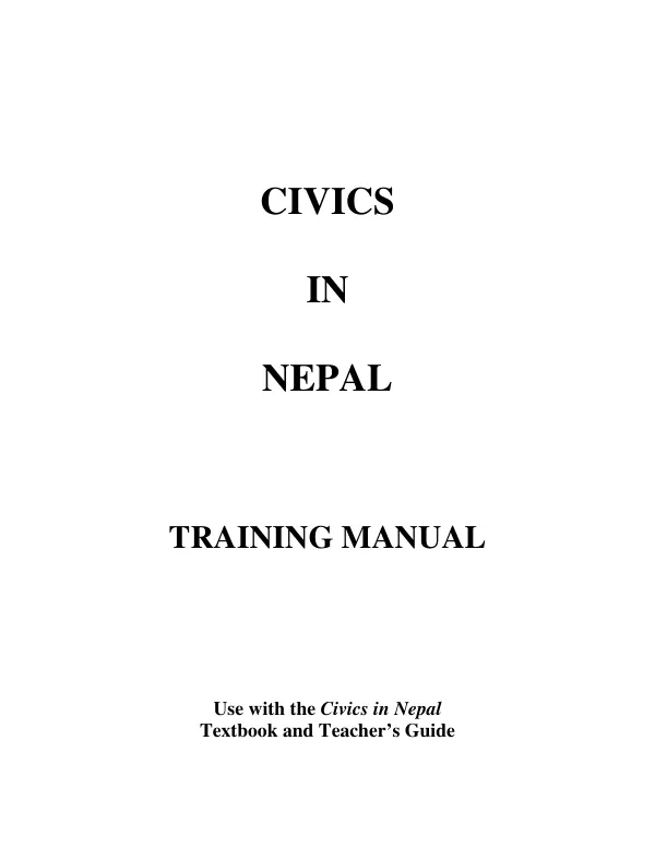 Civics in Nepal : training manual
