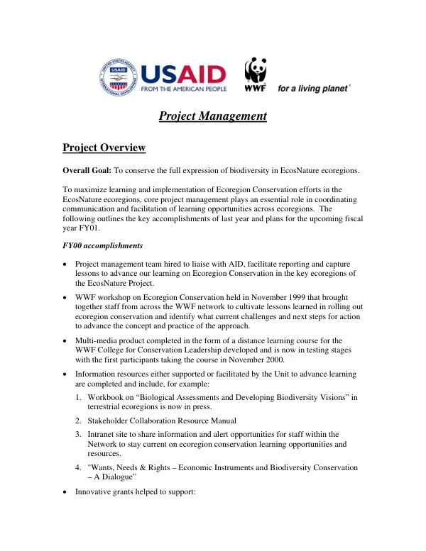 2001 Project management