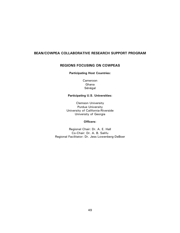 Cowpea bibliography for 1996-2001