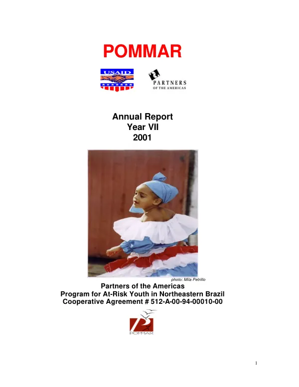 POMMAR [Preveno orientada aos meninos e mininas em situacao de risco = Prevention oriented towards at-risk boys and girls] : annual report -- year VII, 2001