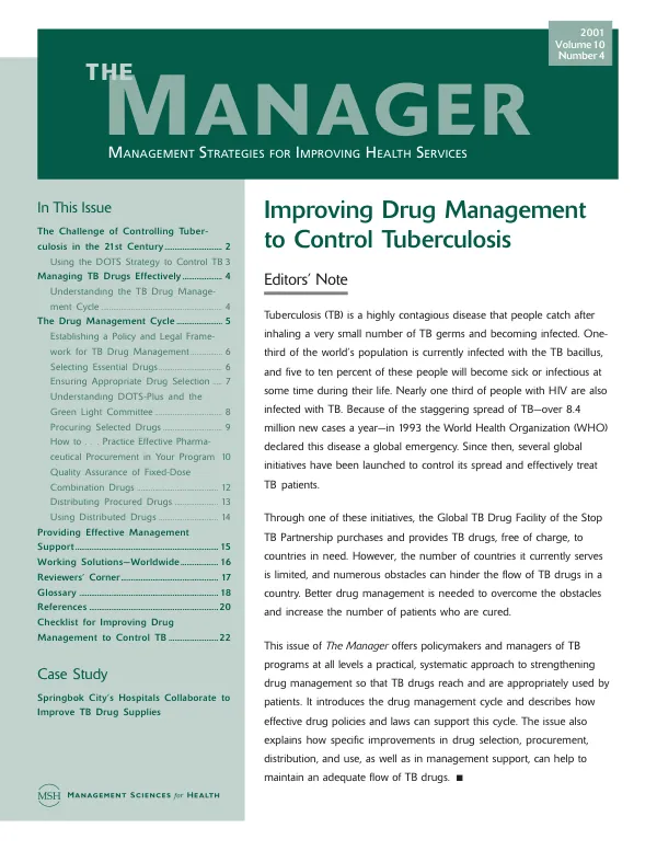 Improving drug management to control tuberculosis