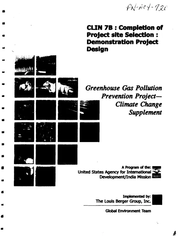 CLIN 7B : completion of project site selecton -- demonstration project design : greenhouse gas pollution prevention project -- climate change supplement