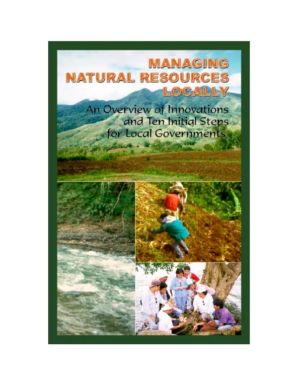 Managing natural resources locally : an overview of innovations and ten initial steps for local governments