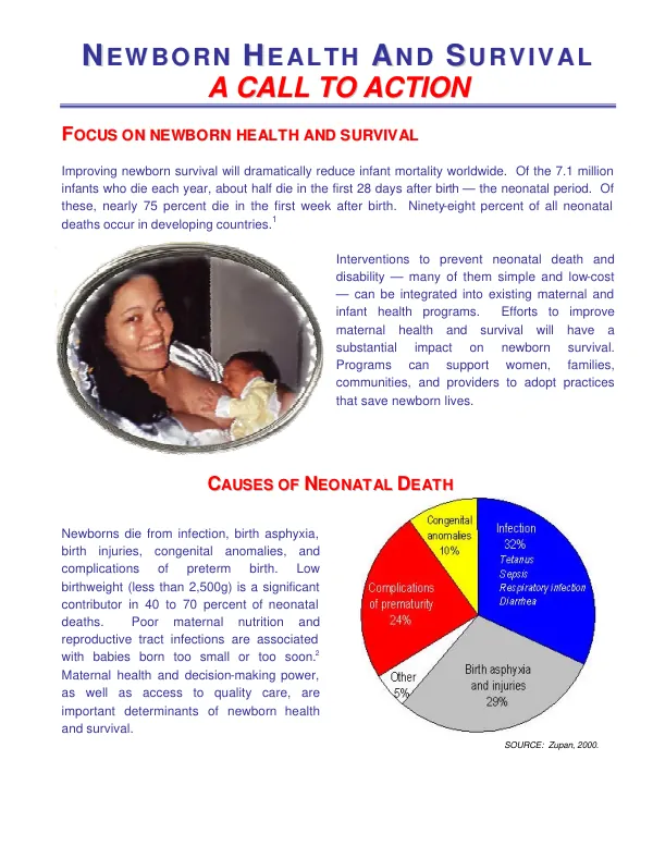 Newborn health and survival : a call to action