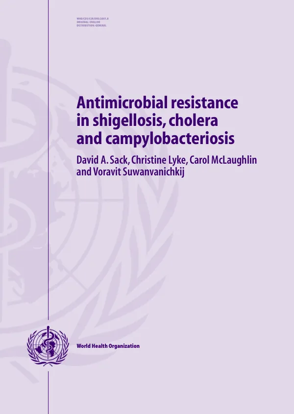 Antimicrobial resistance [AMR] in shigellosis, cholera and campylobacteriosis