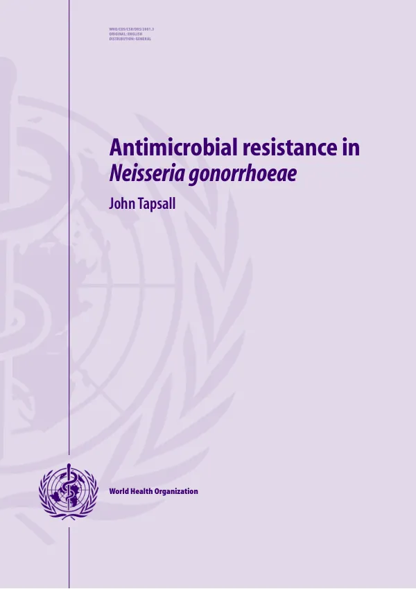 Antimicrobial resistance [AMR] in Neisseria gonorrhoeae