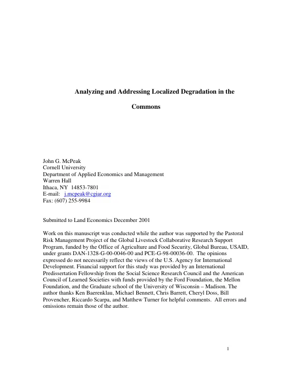 Analyzing and addressing localized degradation in the commons