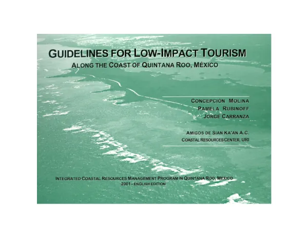 Guidelines for low-impact tourism along the coast of Quintana Roo, Mexico