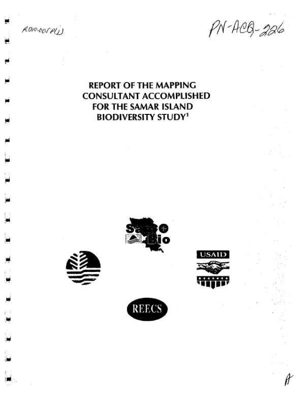 Report of the mapping consultant accomplished for the Samar Island[, Philippines] biodiversity study [SAMBIO]