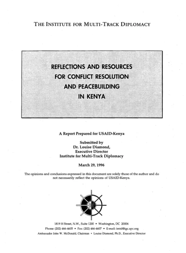 Reflections and resources for conflict resolution and peacebuilding in Kenya