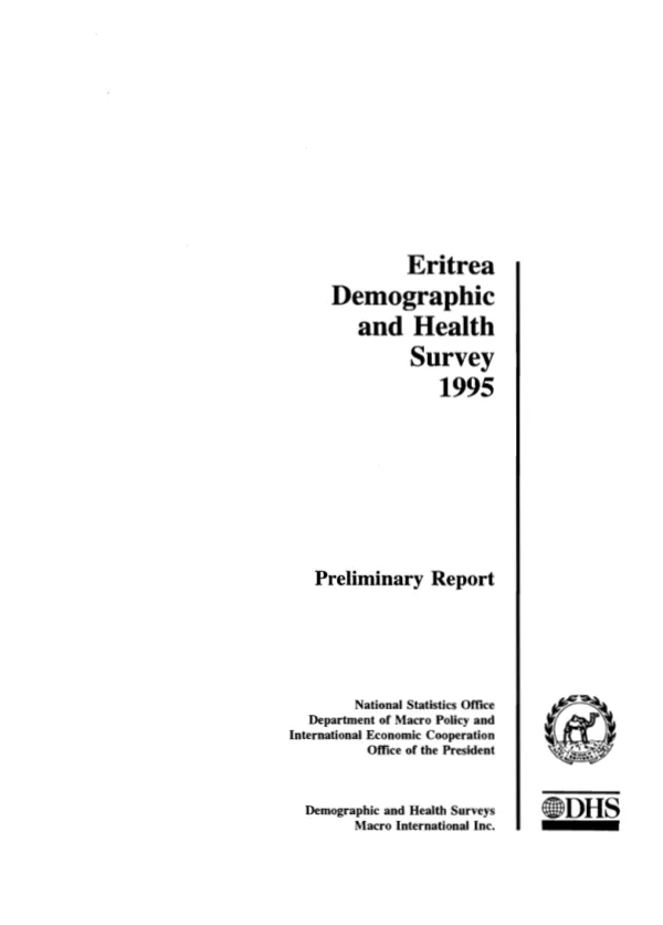 Eritrea demographic and health survey 1995 : preliminary report