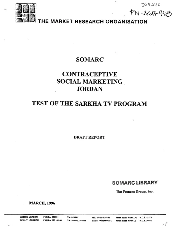Test of the Sarkha TV [television] program -- draft report