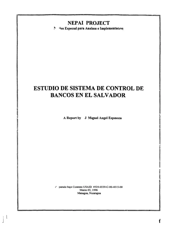 Estudio de sistema de control de bancos en El Salvador