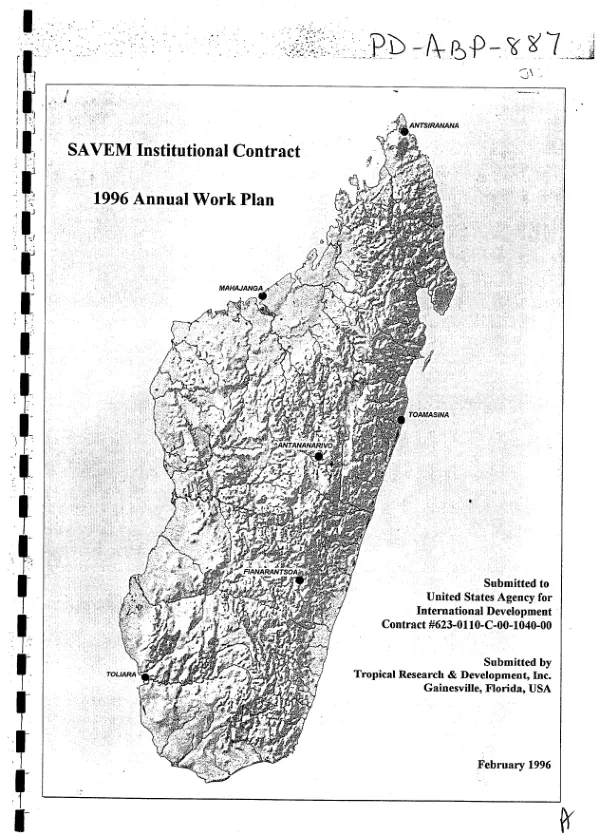 ANGAP (Association Nationale pour la Gestion des Aires Protegees -- National Association for the Management of Protected Areas) : ANGAP institutional contract annual work plan -- 1996