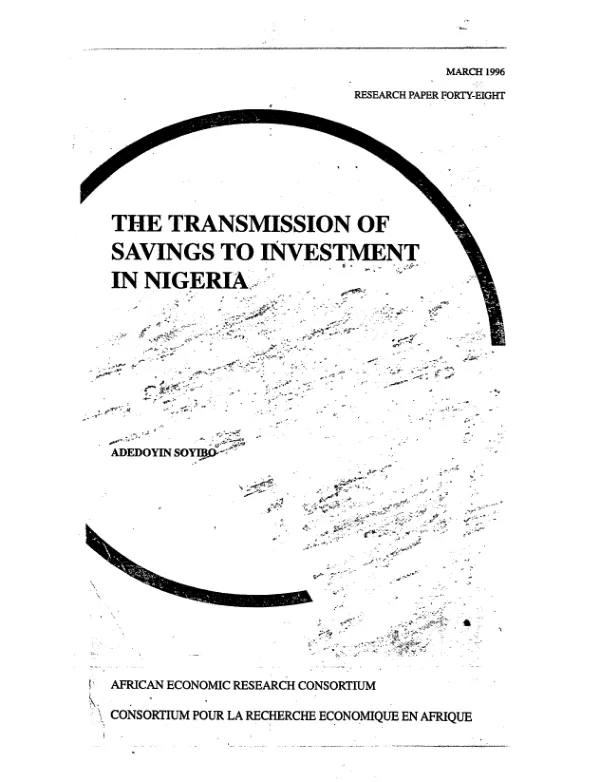Transmission of savings to investment in Nigeria