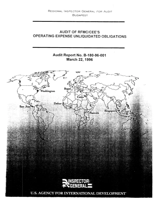 Audit of RFMC/CEE"s [Regional Financial Management Center for Central and Eastern Europe] operating expense unliquidated obligations