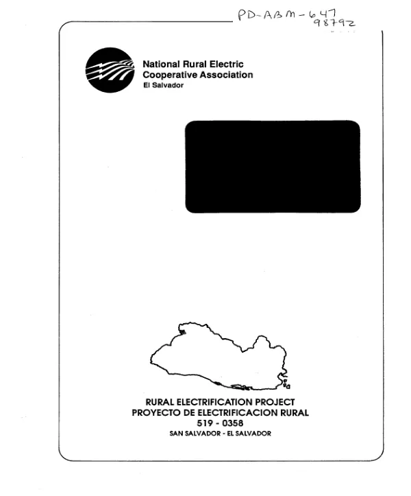 Bringing light, jobs and peace to rural communities in El Salvador : a final evaluation of the El Salvador rural electrification project (519-0358)