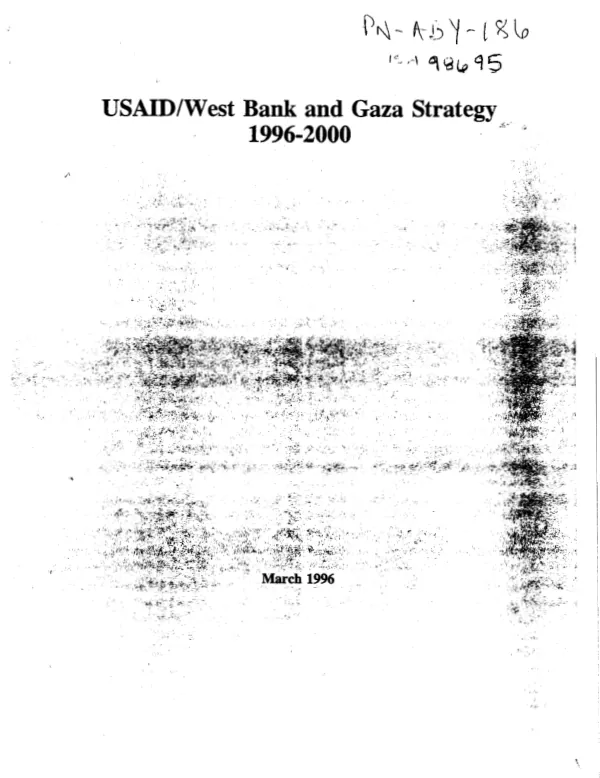 USAID/West Bank and Gaza strategy -- 1996-2000