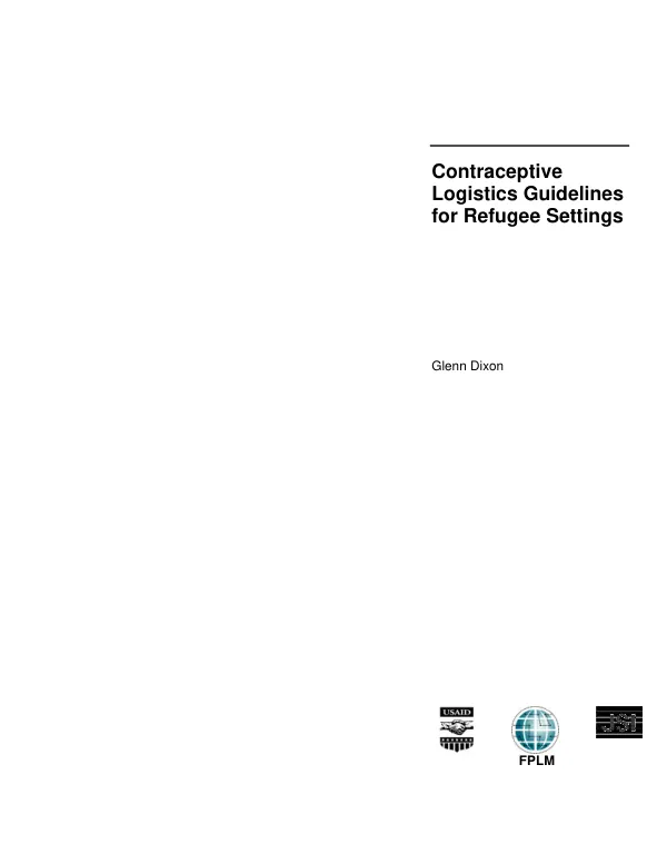 Contraceptive logistics guidelines for refugee settings
