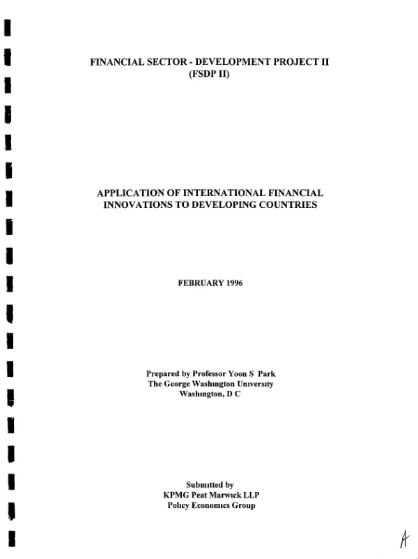 Application of international financial innovations to developing countries