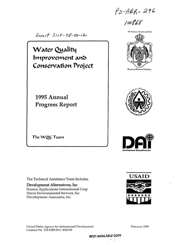 Water quality improvement and conservation project] : 1995 annual progress report