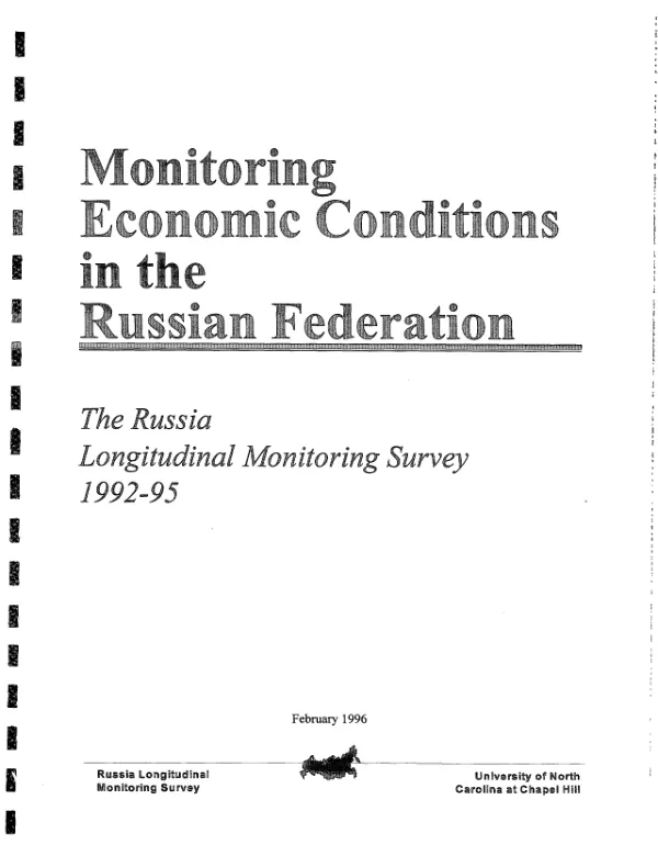 Monitoring economic conditions in the Russian Federation : the Russia longitudinal monitoring survey 1992-95