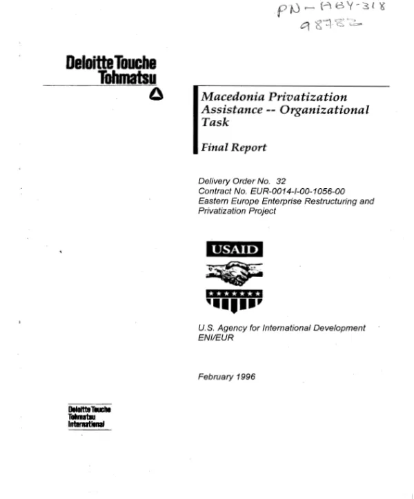 Macedonia privatization assistance -- organizational task : final report
