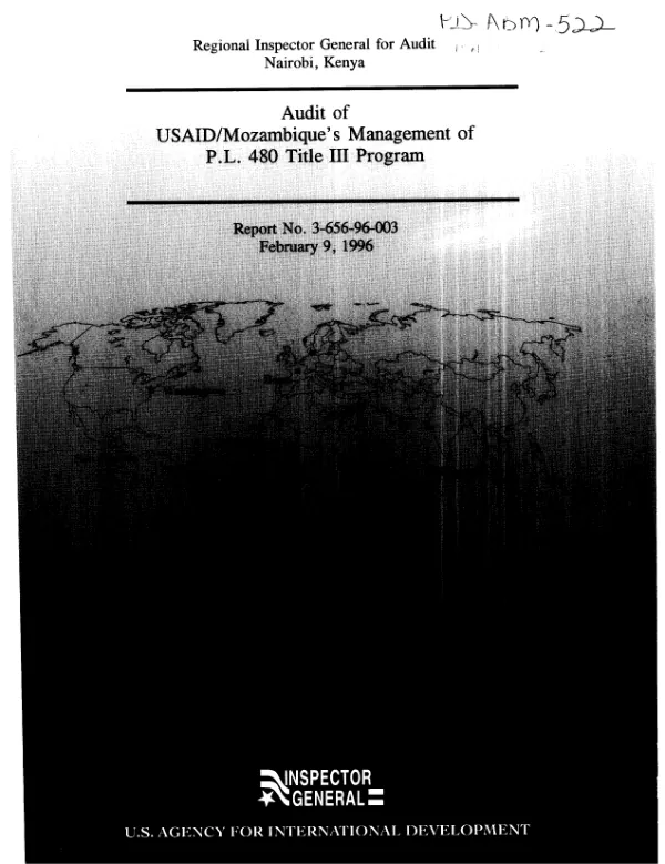 Audit of USAID/Mozambique"s management of PL 480 Title III program