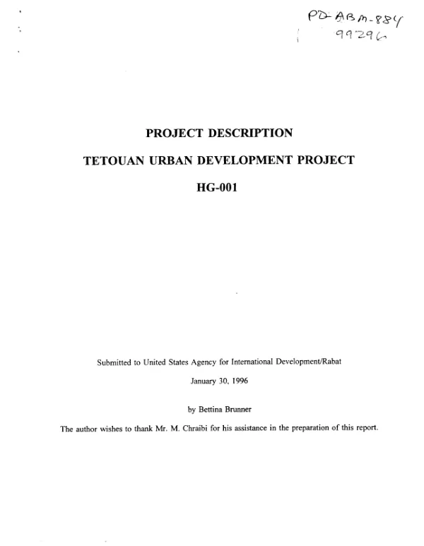 Project description : Tetouan urban development project, HG-001