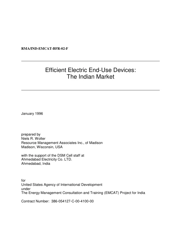 Efficient electric end-use devices : the Indian market