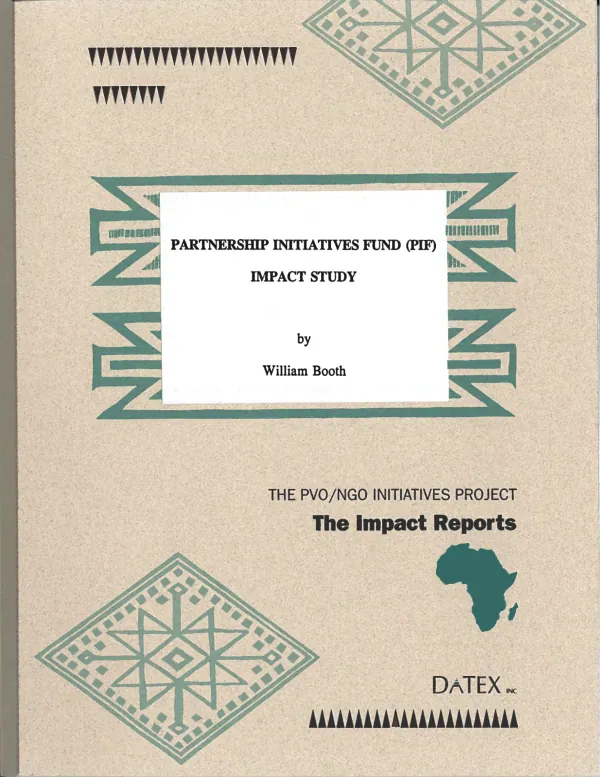 Partnership initiatives fund (PIF) impact study