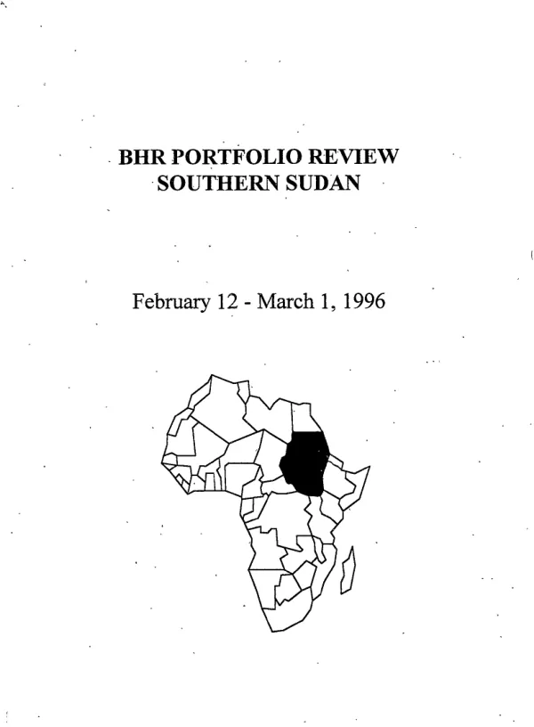 BHR portfolio review : Southern Sudan, February 12-March 1, 1996