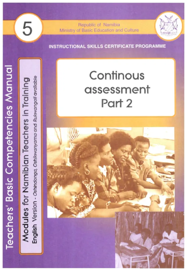 Teachers" basic competencies manual. Module 5 : continous assessment, part 2